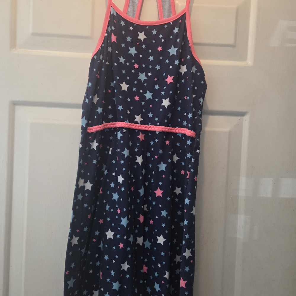 Starry Night Kids' Dress - Navy and Pink